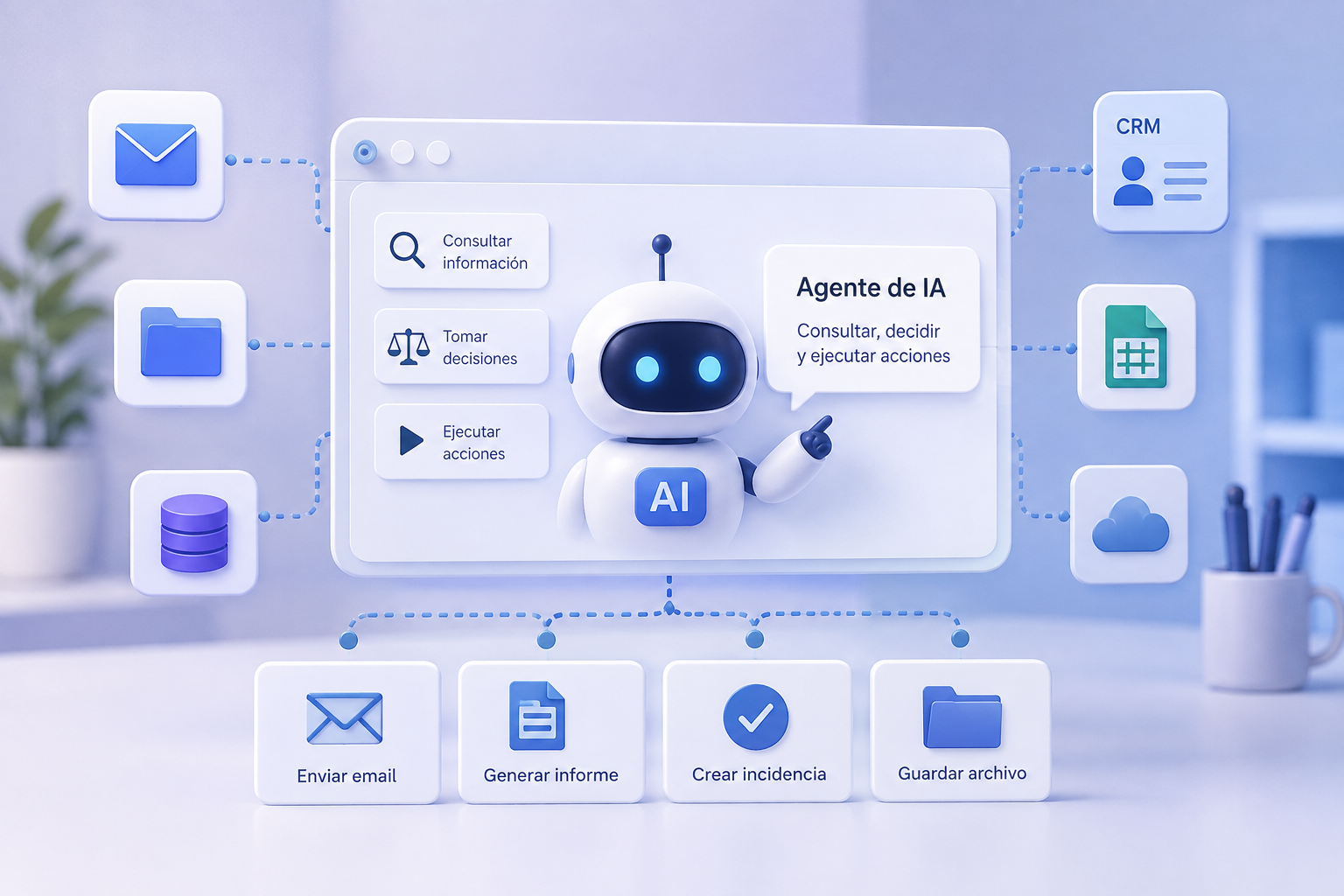 Agentes de IA para empresas: automatización e integración