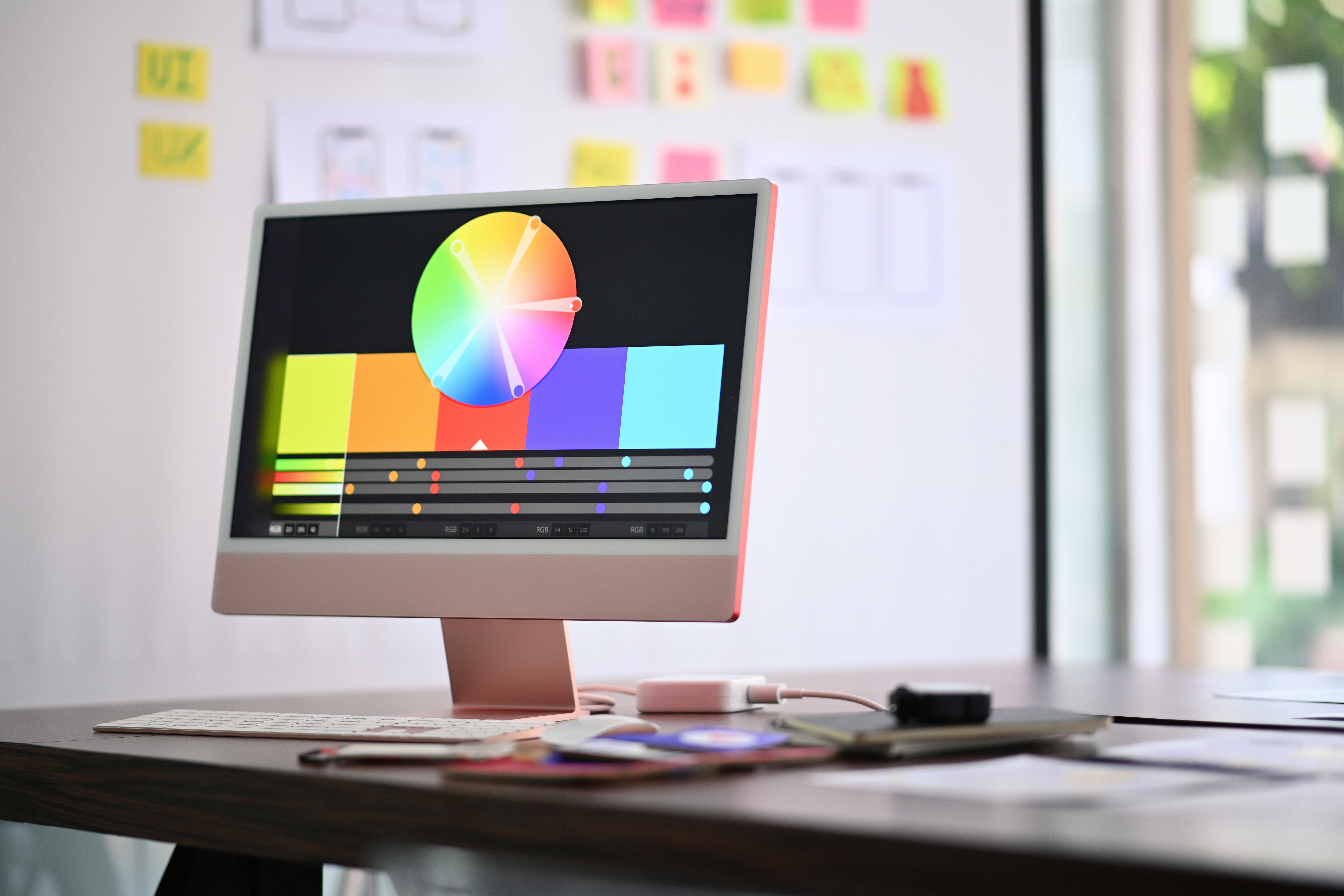 Pantalla amb un gradient de colors