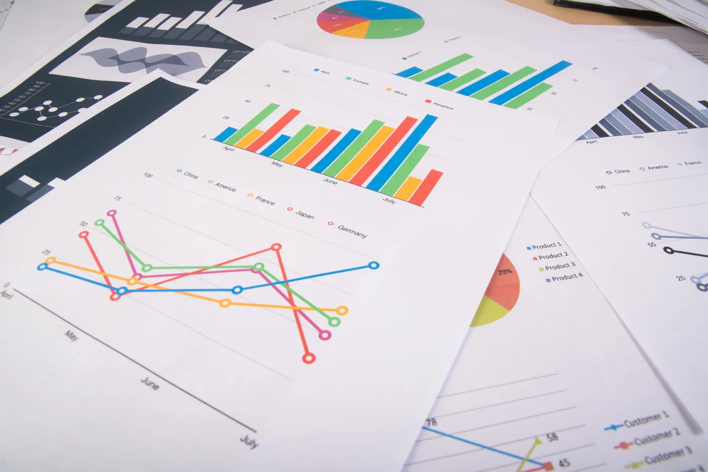 Business graphics and table documents