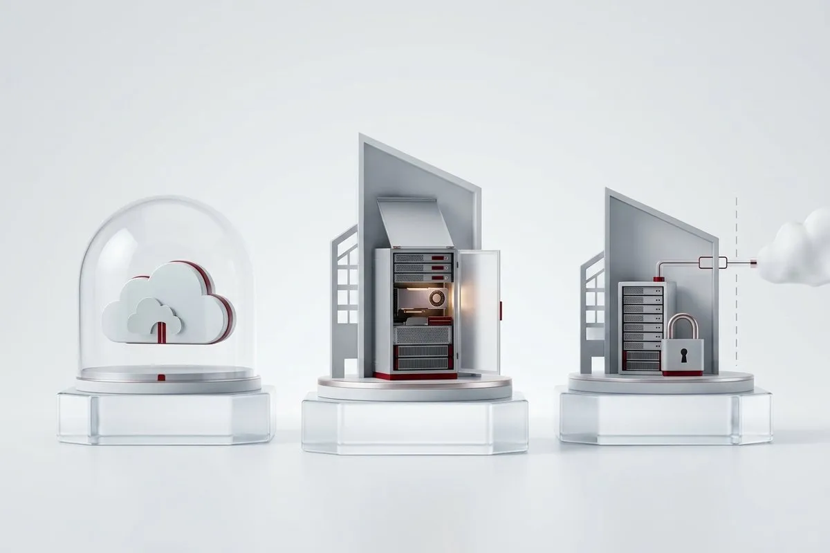 Three ways to deploy private AI: in a private cloud, on the company's servers, or with a hybrid architecture