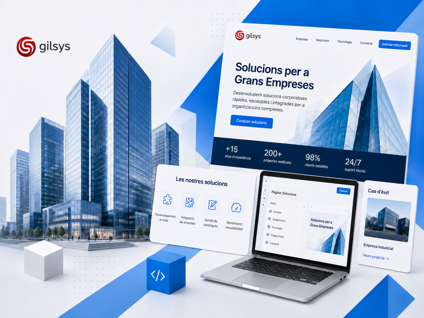Web corporativa per a grans empreses: desenvolupament professional i a mida